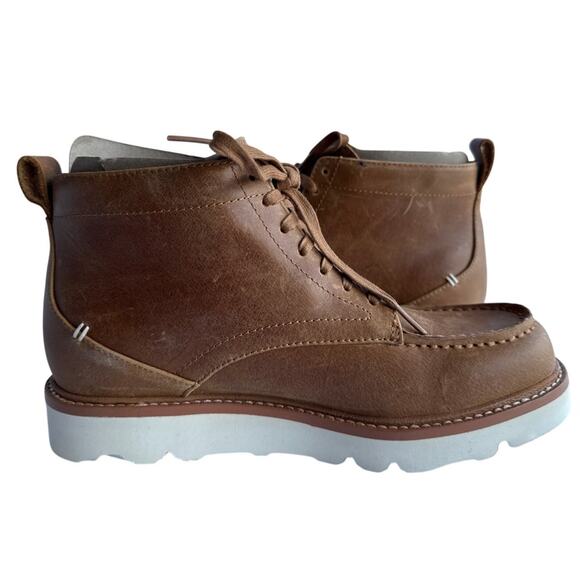 LABEL Go-to Moc Boot Men\'s Size 9 M Brown Leather Ankle Lace Up Vibram Sole main image 4